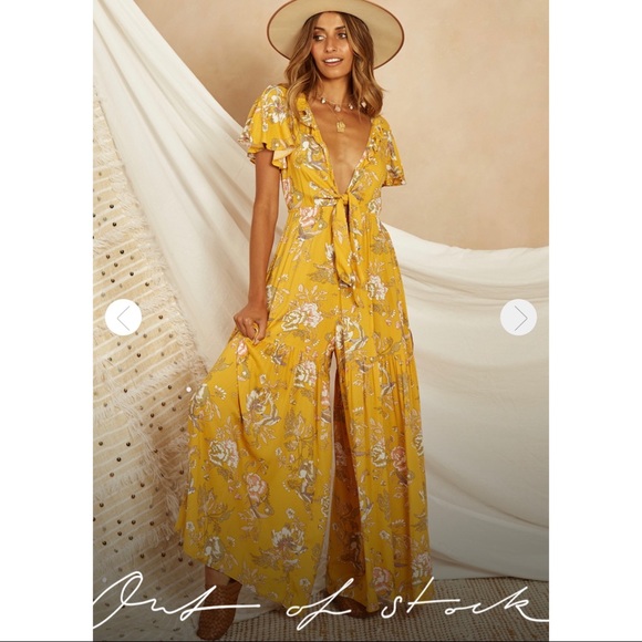 Fortunate One Aztec Jumpsuit in mustard - Picture 6 of 6